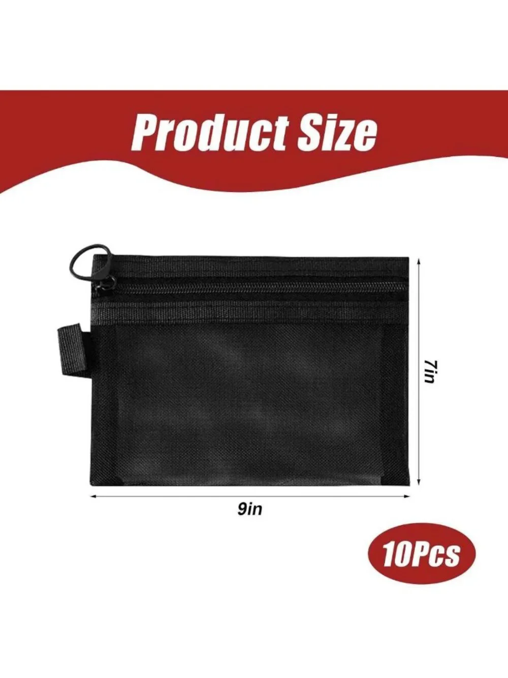 10-Piece Mesh Makeup Bag Set | Portable Clear Cosmetic Pouches & Toiletry